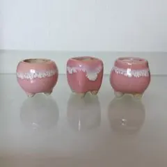 ミニミニ豆鉢セット　陶器植木鉢　多肉、豆盆栽、リトープス、サボテンに　ミニチュア