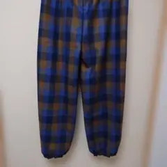 ★青と茶色のチェックでモンペ 英ネルウール100％ シックで落ち着いた色合い‼️