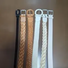 レザー製、合皮ベルトセット（黒・ベージュ・白）