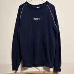 PUMA ネイビー スウェット Mサイズ ロゴ刺繍 トレーナー