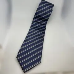 シルク100% SANTA BARBARA ネイビー　ネクタイ
