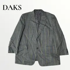 DAKS ダックス ウール シルク 千鳥柄 テーラードジャケット グレー ブルー