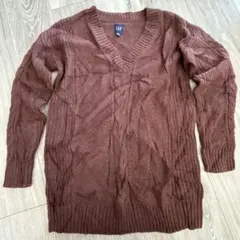 GAP 【XS】ブラウン ニット セーター　トップス　キッズ　レディース　茶色
