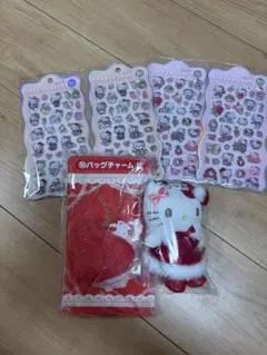 ハローキティ シール、バッグチャーム、マスコット
