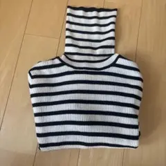 ユニクロ リブタートルネック　 ボーダー