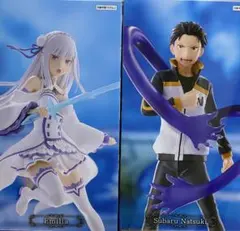 【GiGO限定】リゼロ　エミリア陣営　エミリア　スバル　フィギュアのサムネイル