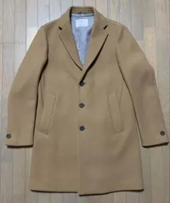 【美品】EDIFICE エディフィス　チェスターコート　キャメル　サイズ46