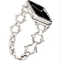 Apple Watch9用シルバーバンド