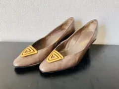 BALLYバリー 22.5cm　レザー パンプス ブラウンゴールド