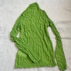 earth music&ecology シアー ロングスリーブ カットソーM 緑