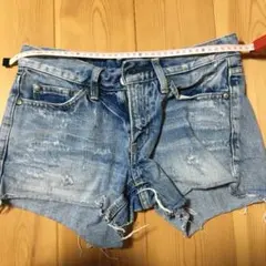 moussy ダメージ風デニムショートパンツ