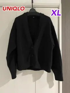 美品★UNIQLO ユニクロ　ウォッシャブルショートカーディガン　ブラック　XL