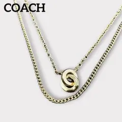 COACH インターロック ネックレス ゴールド ダブルリング - メルカリ
