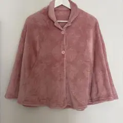 新品☆上質☆羽織り☆ケープ☆ワコール☆柔らかふわふわフリース☆ピンクベージュ☆