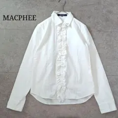 【マカフィー】フロントフリルブラウス 長袖シャツ コットン トゥモローランド 白のサムネイル