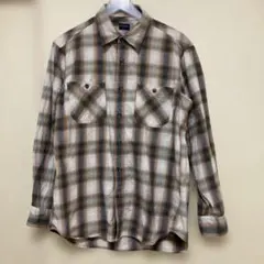 チェック柄コットン長袖シャツ Lサイズ