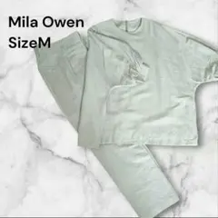 ミラオーウェン バルーンスリーブブラウス×ストレートパンツ セットアップ　M