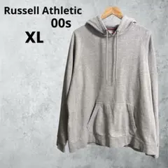 00s ラッセルアスレチック 無地 スウェット パーカー フーディ XL グレー