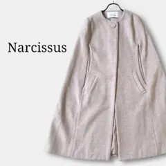 極美品✨Narcissusナルシス　スリーブレスロングコート防寒ポンチョケープ風