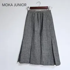 MOKA JUNIOR 千鳥格子柄 ボックスプリーツスカート アルパカ