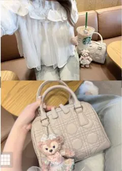 2Wayキルティングボストンバッグ[tr961] グレージュ