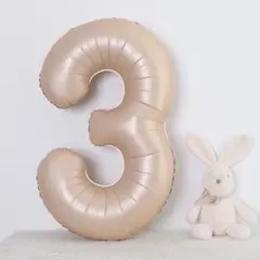 ナンバーバルーン 3 誕生日 室内装飾 記念日 100cm 風船 パールピンク