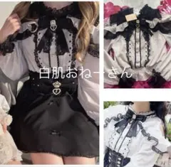 LIZLISA♡オープンショルダーフリルレースブラウス♡ピンク×ブラック