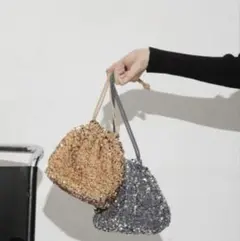 nano universe スパンコールベロアドロストバッグ