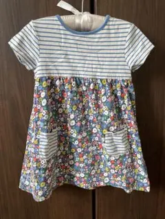 Baby Boden 花柄 ボーダー ワンピース 98cmのサムネイル