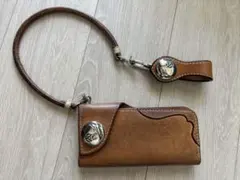 ビーズ屋公ちゃん レザー長財布 シルバーボタン付き - メルカリ