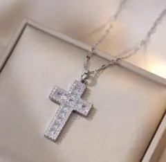 クロスネックレス　60cm 十字架ネックレス　かっこいい　シルバー