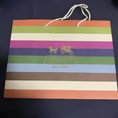 【美品】COACH マルチカラー ストライプ ショッパー　コーチ　紙袋　ギフト袋