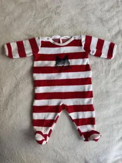 美品　プチバトー　足つきロンパース　3m 60cm