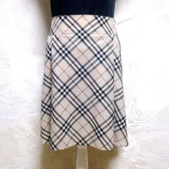最終★極美品♡BURBERRY BLUE LABEL♡ノバチェック♡フレアSK