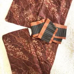 【未使用　しつけ糸付き】　正絹　小紋　地紋華やか　辻ヶ花 洗える着物 袷 東レシルック 袷の着物 小紋 辻が花風 全2色 S/M