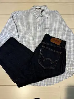 EDWIN デニム GAP チェックシャツ コーデセット　vintage