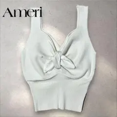 美品 AMERI Vネックドレープリボンビスチェ ブラウン - メルカリ