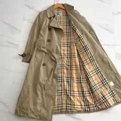 バーバリートレンチコート ノバチェック ベルト ベージュ レディース M 白タグのサムネイル