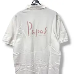 Papas パパス 半袖 ポロシャツ ホワイト ワンポイント刺繍 バックプリントのサムネイル
