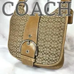 COACH ショルダーバッグ サコッシュ 斜め掛け シグネチャー ブラウン