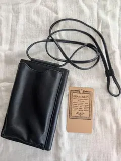 ビアズリー　本革スマホショルダー黒のサムネイル