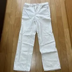 ホワイトデニム ワイドレッグパンツ