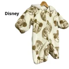 Disney ミッキー ロンパース モコモコ ブラウン 50〜80cm