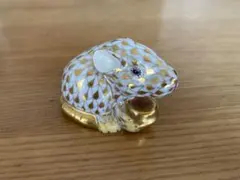 ヘレンド　干支置物・ねずみ（ブルー） ヘレンド商品 干支ねずみ