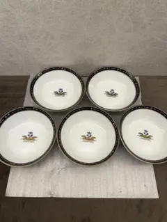 【5客セット】CHAMPAGNE　深皿　ボウル　金彩　紺　ヨーロッパ風　皿のサムネイル
