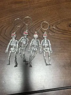 骸骨デザイン キーホルダー 4個セット