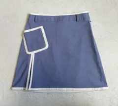 新品 LANVIN SPORT ゴルフスカート ボーダー イエロー グレー 42
