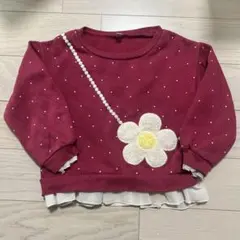 ポシェット風 お花 裏起毛 100