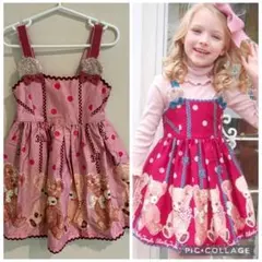 ♥シャーリーテンプル♥くまうさぎぬいぐるみプリントジャンスカ♥ワンピ♥JSK♥ ♥シャーリーテンプル♥くまうさぎぬいぐるみプリントジャンスカ