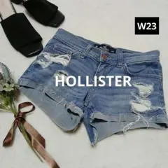 1947ꕤホリスター ダメージデニムショートパンツ【W23】ブルー カジュアル